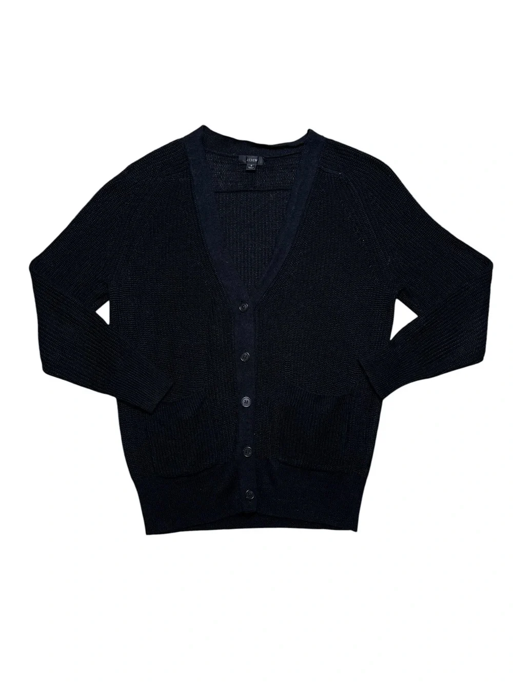 J.Crew Cotton Linen Ribbed Cardigan Sweater Size Small
